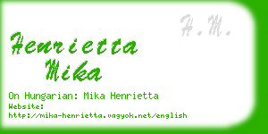henrietta mika business card